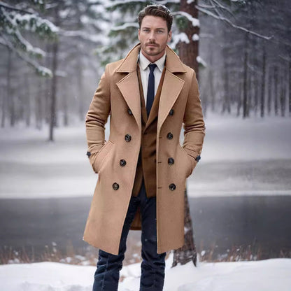 Eleganter Herren Trenchcoat Berlin Stil Lang mantel