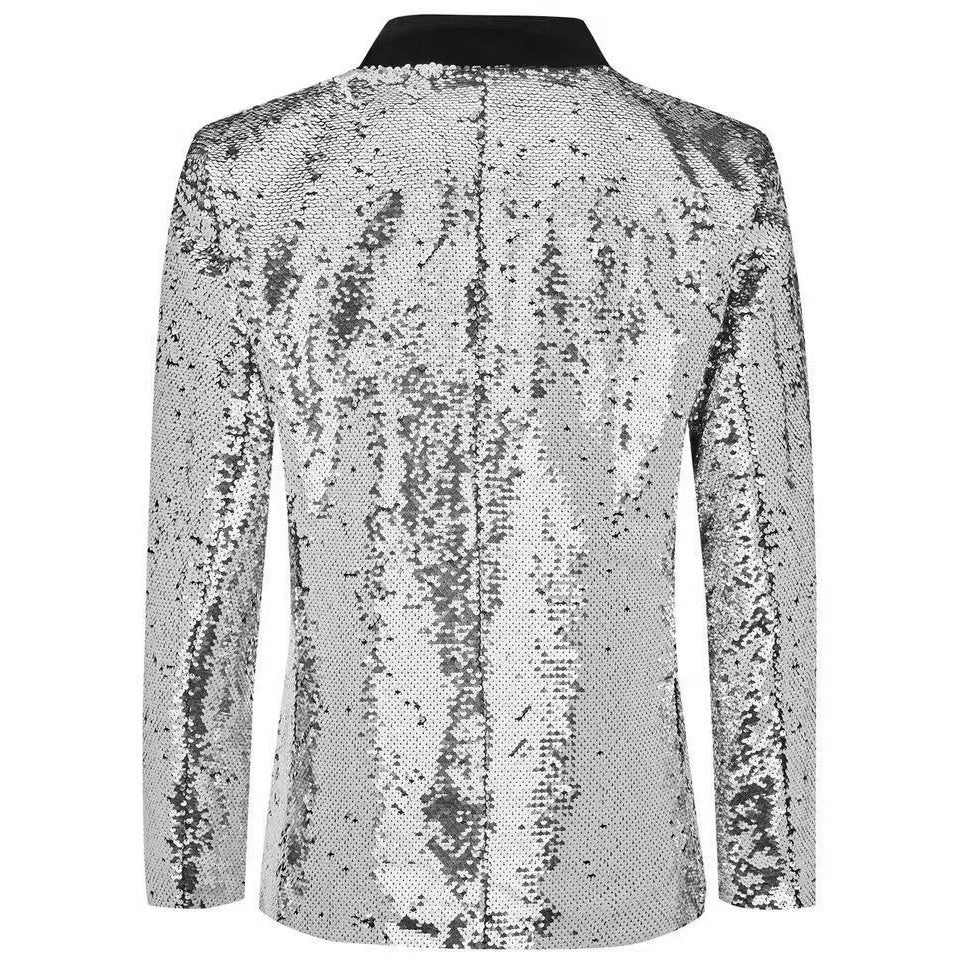 Herren Sakko Pailletten Jacke Glamour Style