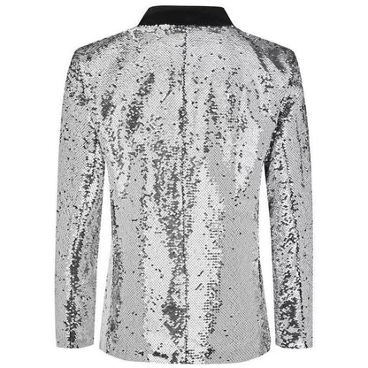 Herren Sakko Pailletten Jacke Glamour Style