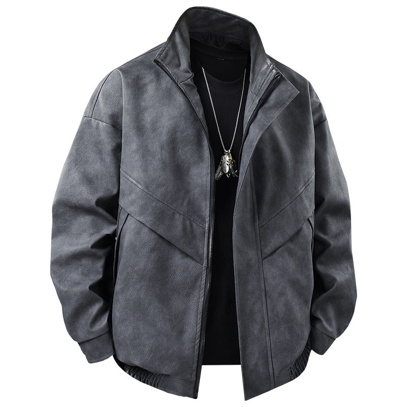 Herren Freizeitjacke Modern Asymmetrisch mit Taschen