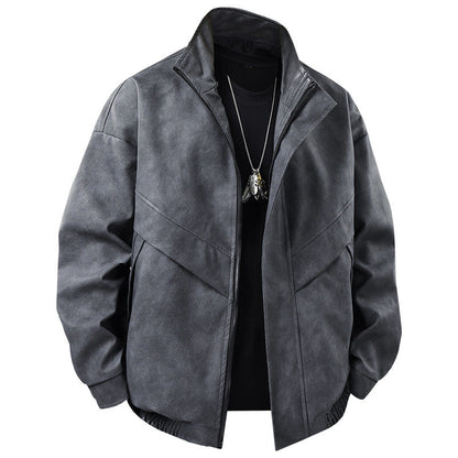 Herren Freizeitjacke Modern Asymmetrisch mit Taschen