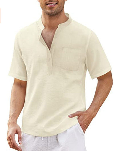 Herren Kurzarm-Shirt mit Brusttasche Hochwertig Modern