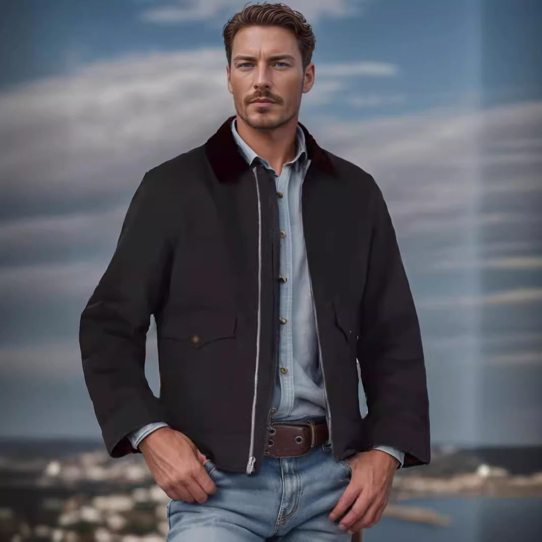 Herren Übergangsjacke Klassisch Bequem Mit Taschen