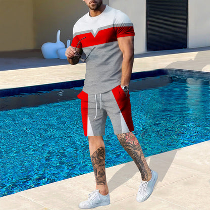 Herren Sport Set Kurzarm Kontrast Farben Modern - BerlinGlamour