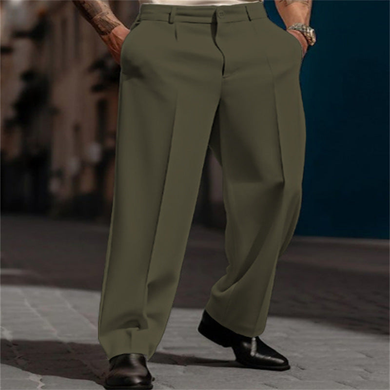 Herren Anzughose Klassisch Weite Beine Hochwertig