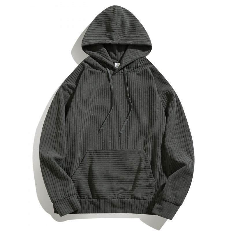 Herren Hoodie Lässig mit Rippenmuster und Taschen