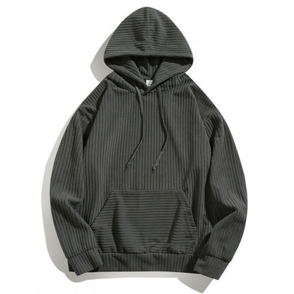 Herren Hoodie Lässig mit Rippenmuster und Taschen