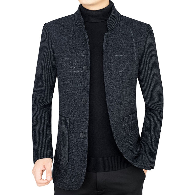 Herren Strickjacke Casual Strukturiert Grau - BerlinGlamour