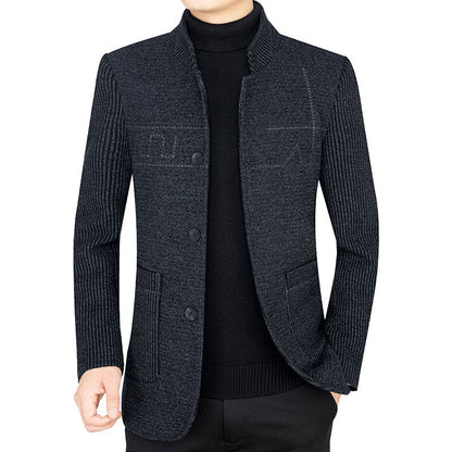 Herren Strickjacke Casual Strukturiert Grau - BerlinGlamour