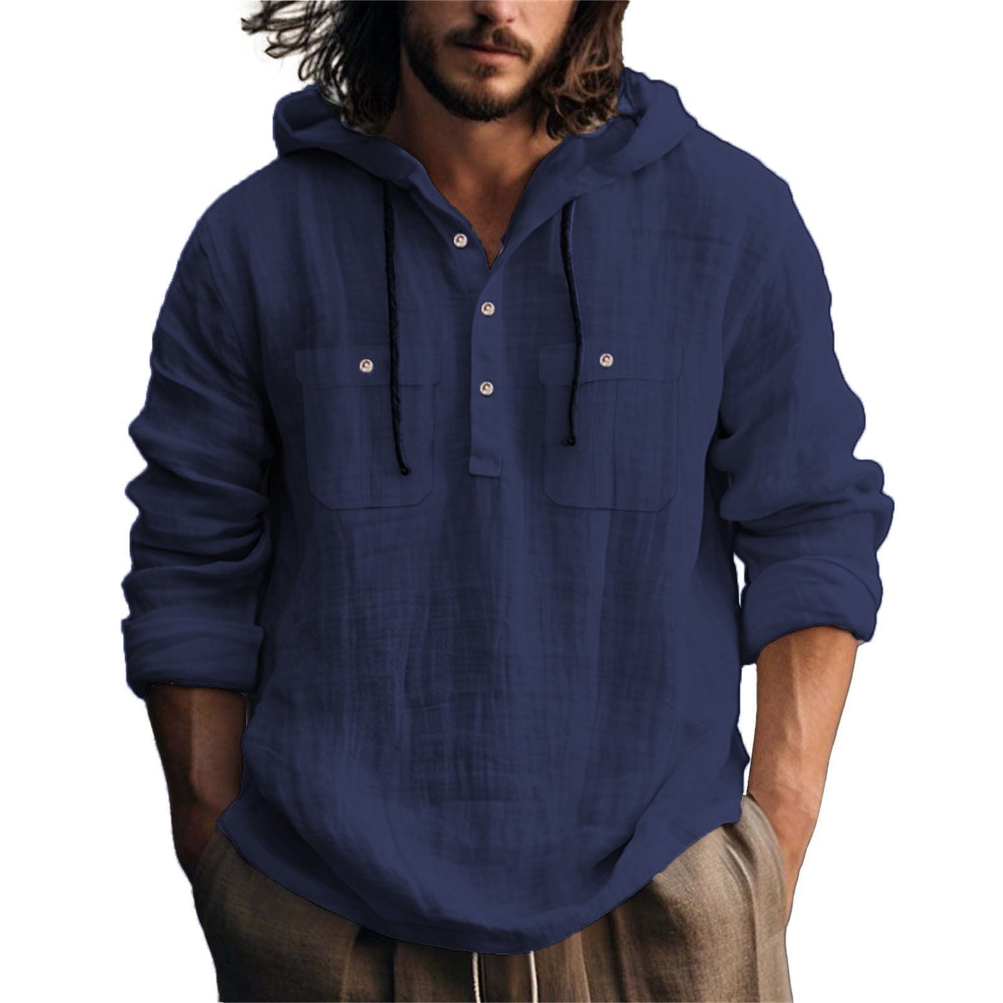 Herren Kapuzenpullover Lässig Mit Taschen Grau