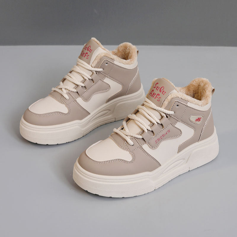 Damen Sneaker Sport High-Top Weich Fleece Innen