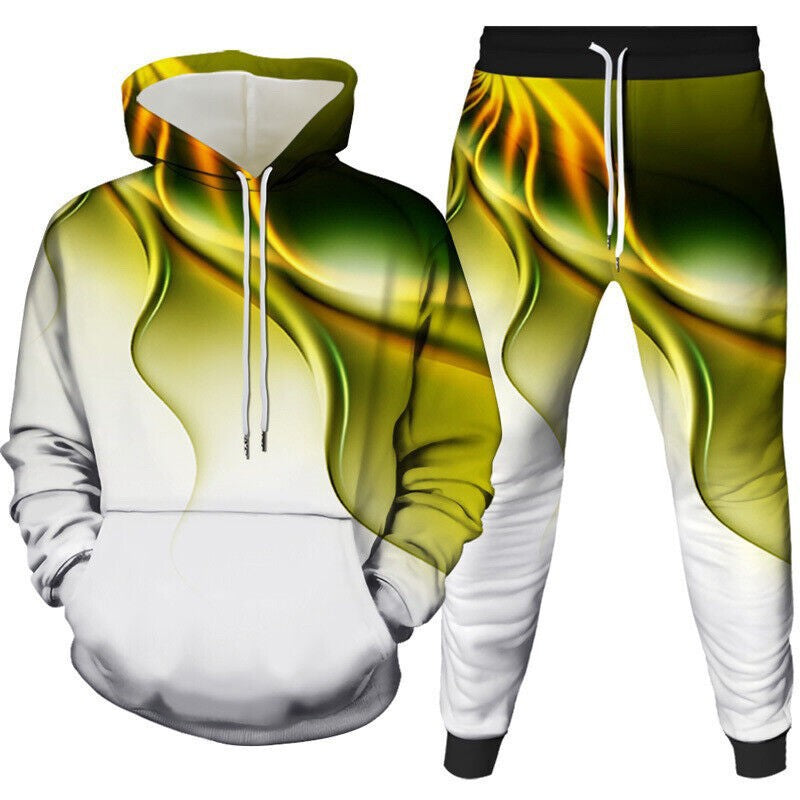 Herren Sportset Kapuzenpullover Jogginghose Modern Grafik