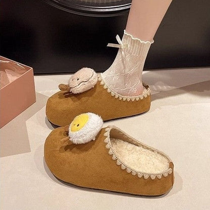 Damen Hausschuhe Flauschig mit Tiermotiv Warm
