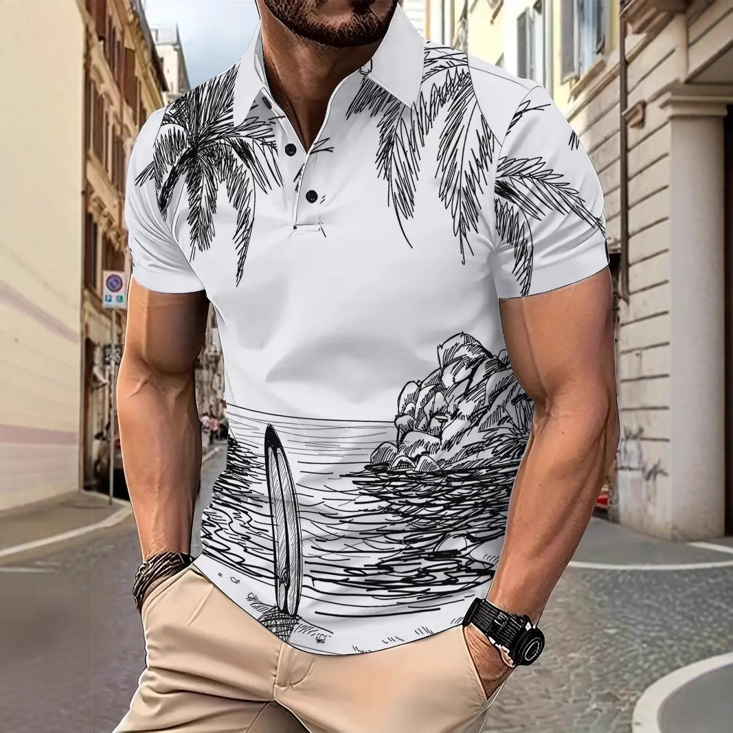 Herren Polohemd Surfmotiv Hochwertig Baumwolle Berlin - BerlinGlamour