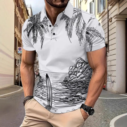 Herren Polohemd Surfmotiv Hochwertig Baumwolle Berlin - BerlinGlamour