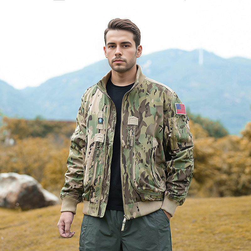 Herren Bomberjacke Isoliert Warm mit Taschen Modern