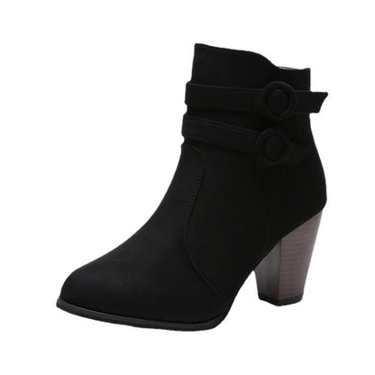 Damen Stiefeletten Komfort Blockabsatz Schnürsenkel