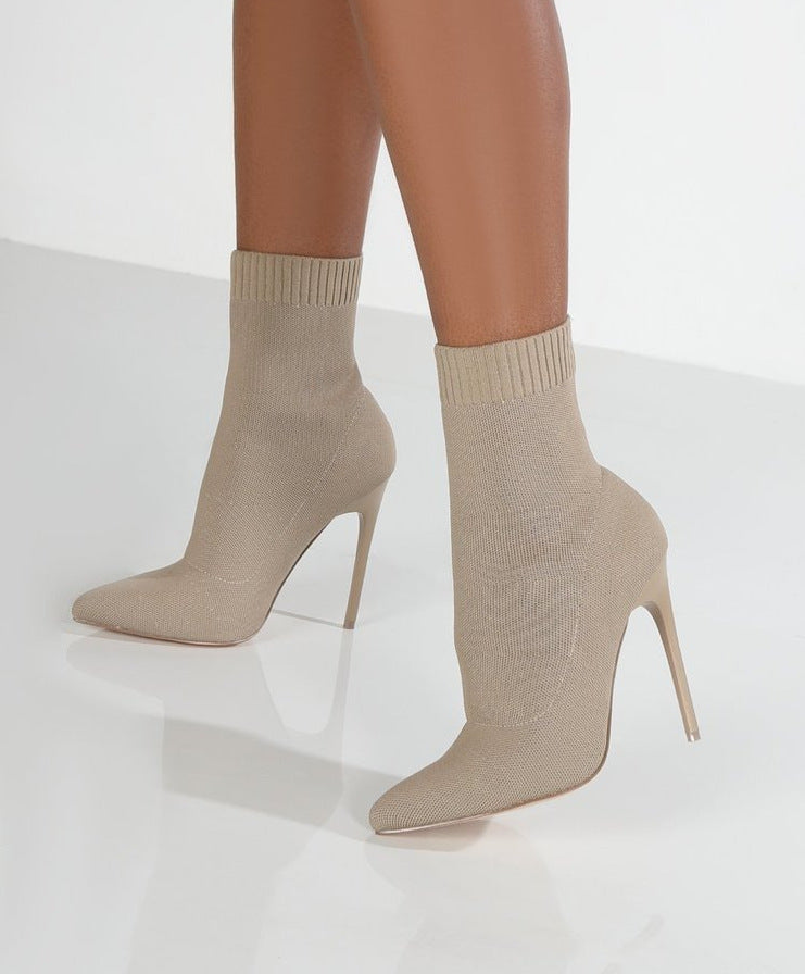 Damen Stiefel Strumpfstiefel Stiletto Hoch hacken Elegante Mode