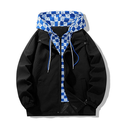 Herren Outdoorjacke atmungsaktiv verstellbares Kapuzen-Design