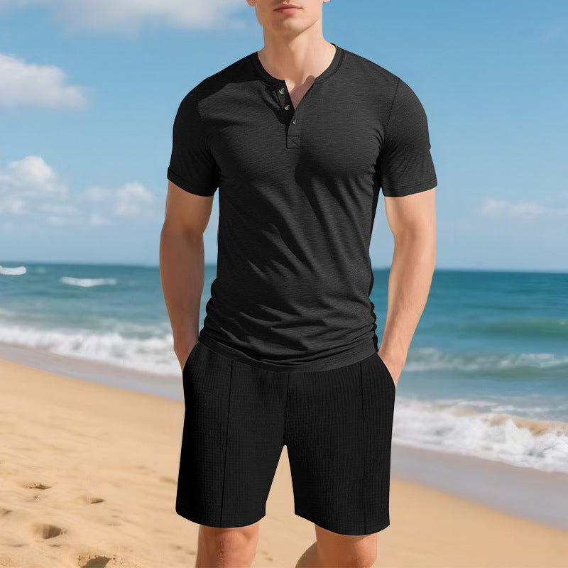 Herren Kurzarmhemd Knopfleiste Modern Slim Fit - BerlinGlamour
