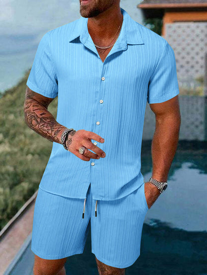 Herren Sommer Set: Leichtes Hemd und Shorts Komfort