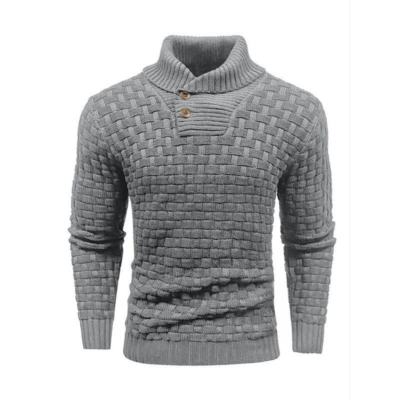 Herren Strickpullover Modern mit Stehkragen und Muster
