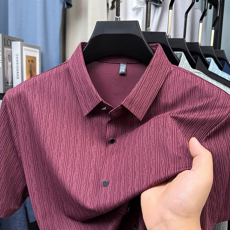 Herren Kurzarmhemd Elegant Feinbaumwolle Slimfit