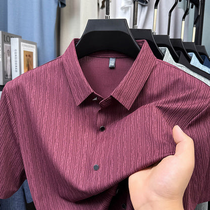 Herren Kurzarmhemd Elegant Feinbaumwolle Slimfit