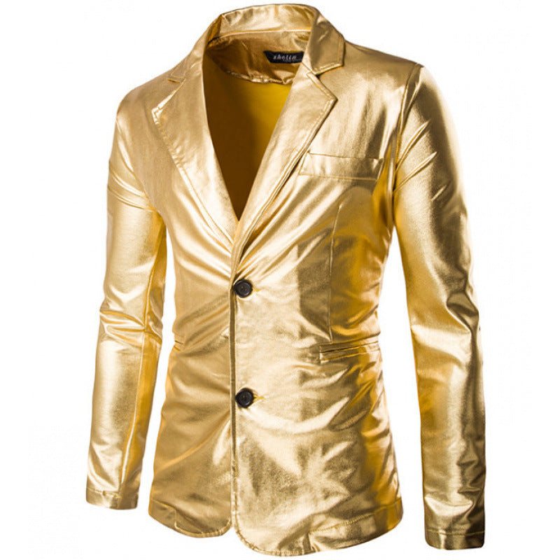 Eleganter Herren Blazer Satin Schwarz Modern