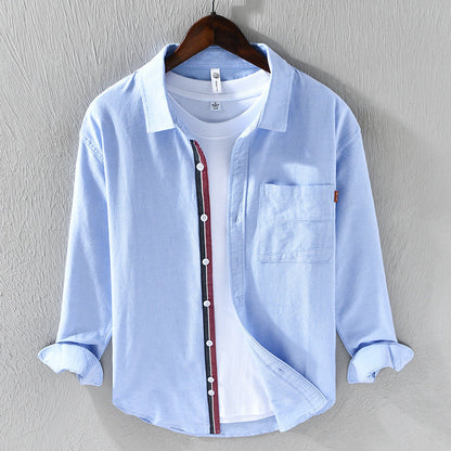 Herren Oxford Hemd Langarm Baumwolle Elegent