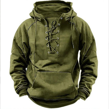 Herren Kapuzenpullover Weich Modern Schnürdesign