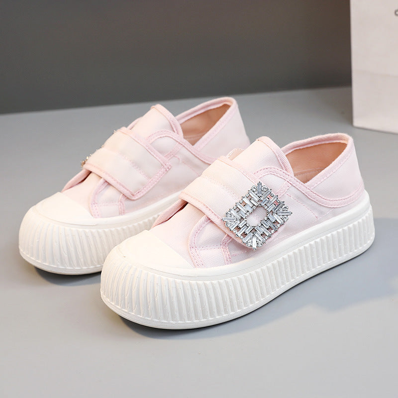 Damen Sneaker Slip-On Schuhe Elegant Schnalle