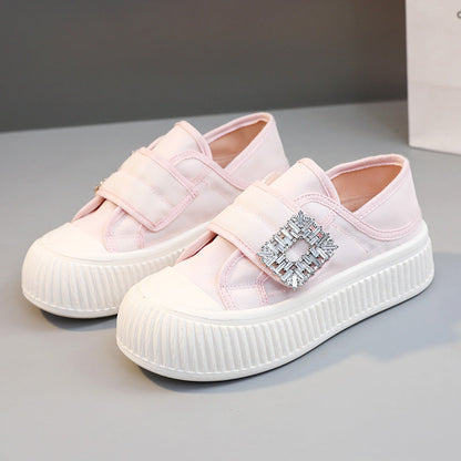 Damen Sneaker Slip-On Schuhe Elegant Schnalle