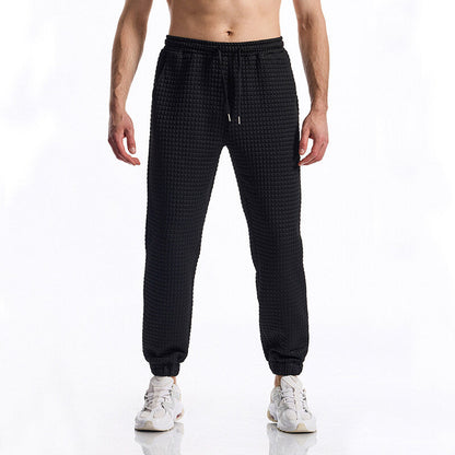 Herren Jogginghose Strukturiert Bequem Schwarz