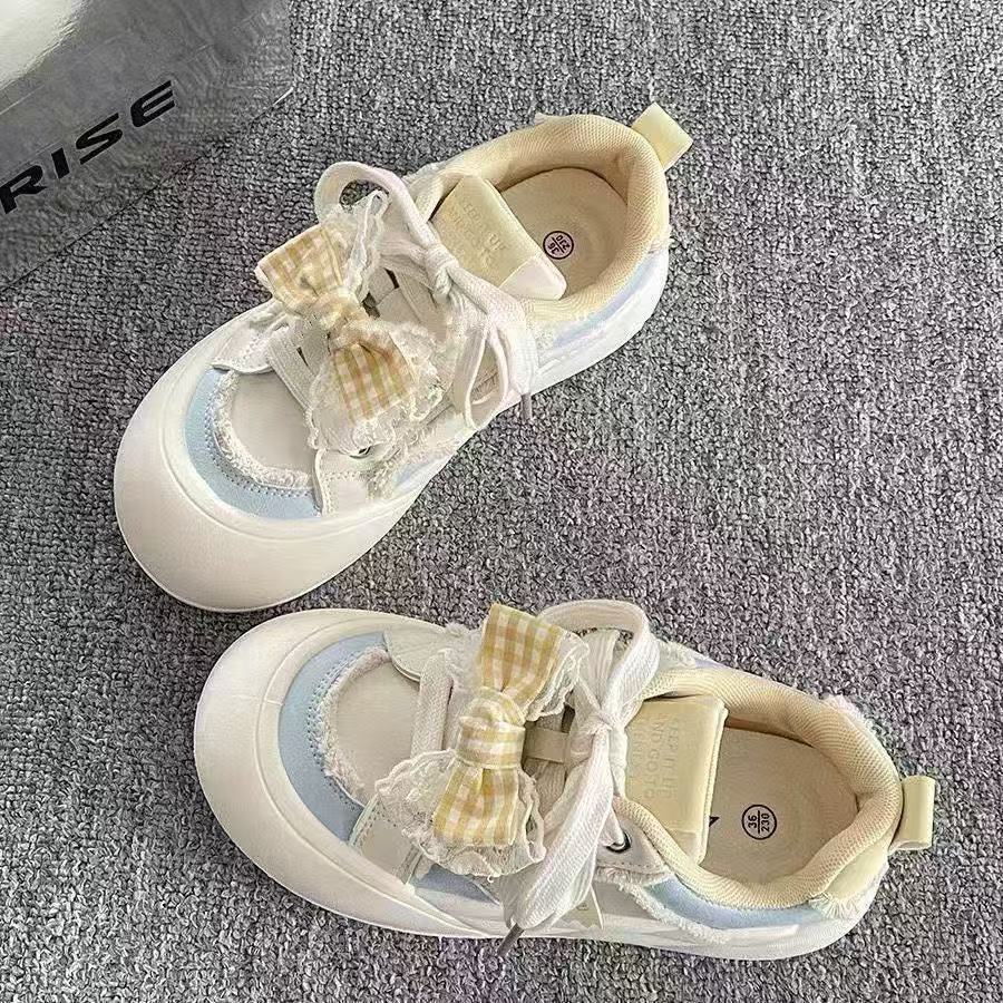 Damen Sneaker Weich Komfortabel Rüschen Sneaker Frauen