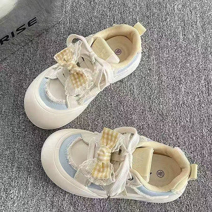 Damen Sneaker Weich Komfortabel Rüschen Sneaker Frauen