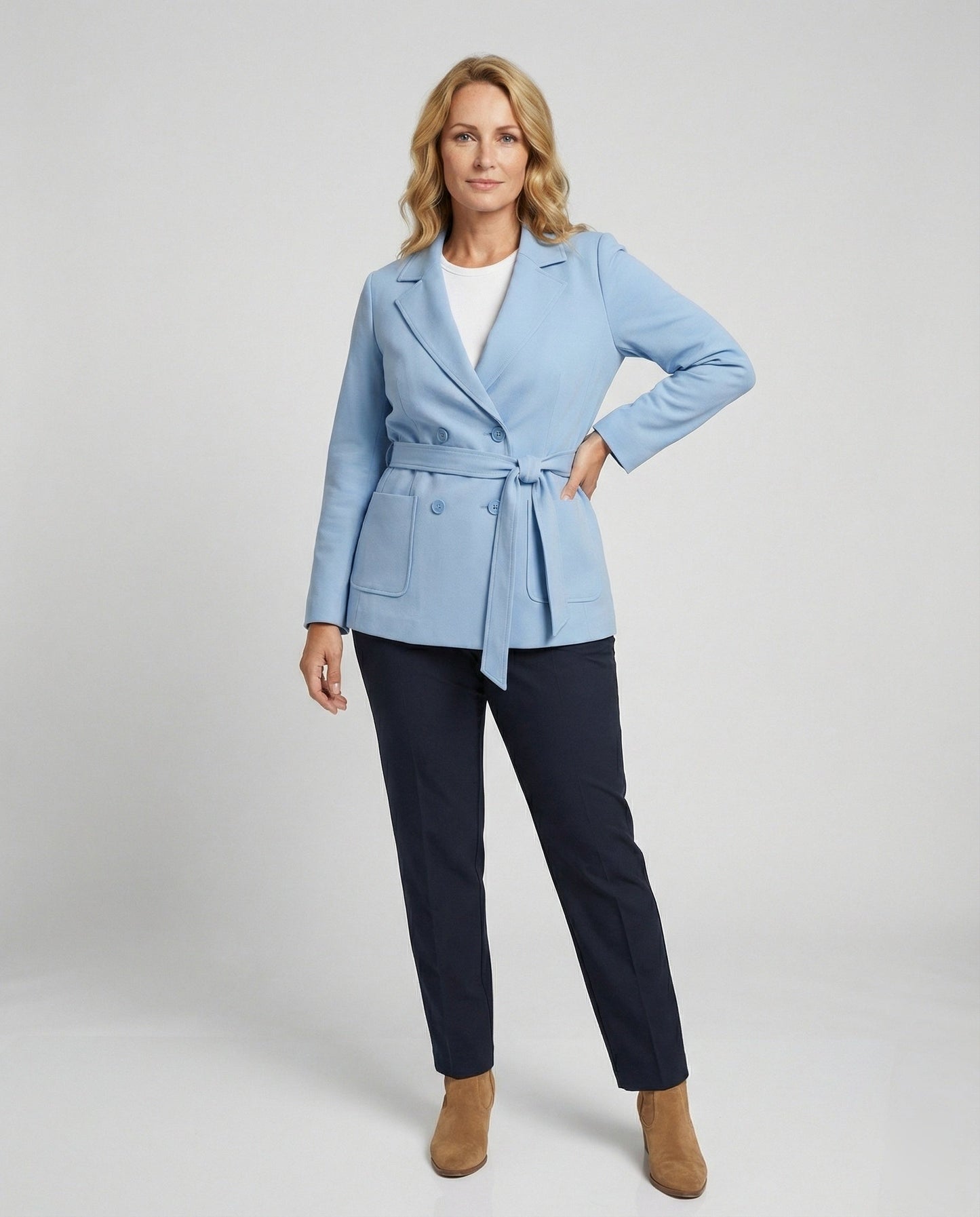 Damen Blazerjacke Elegante Slim Fit mit Gürtel