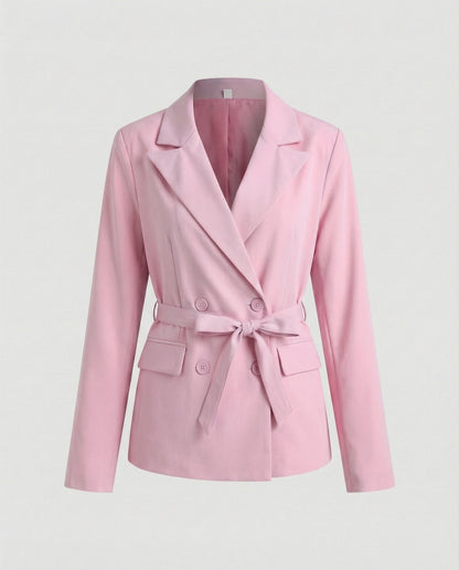 Damen Blazerjacke Elegante Slim Fit mit Gürtel