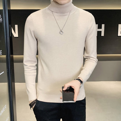 Herren Pullover Weich Strickware Hochkragen Modern