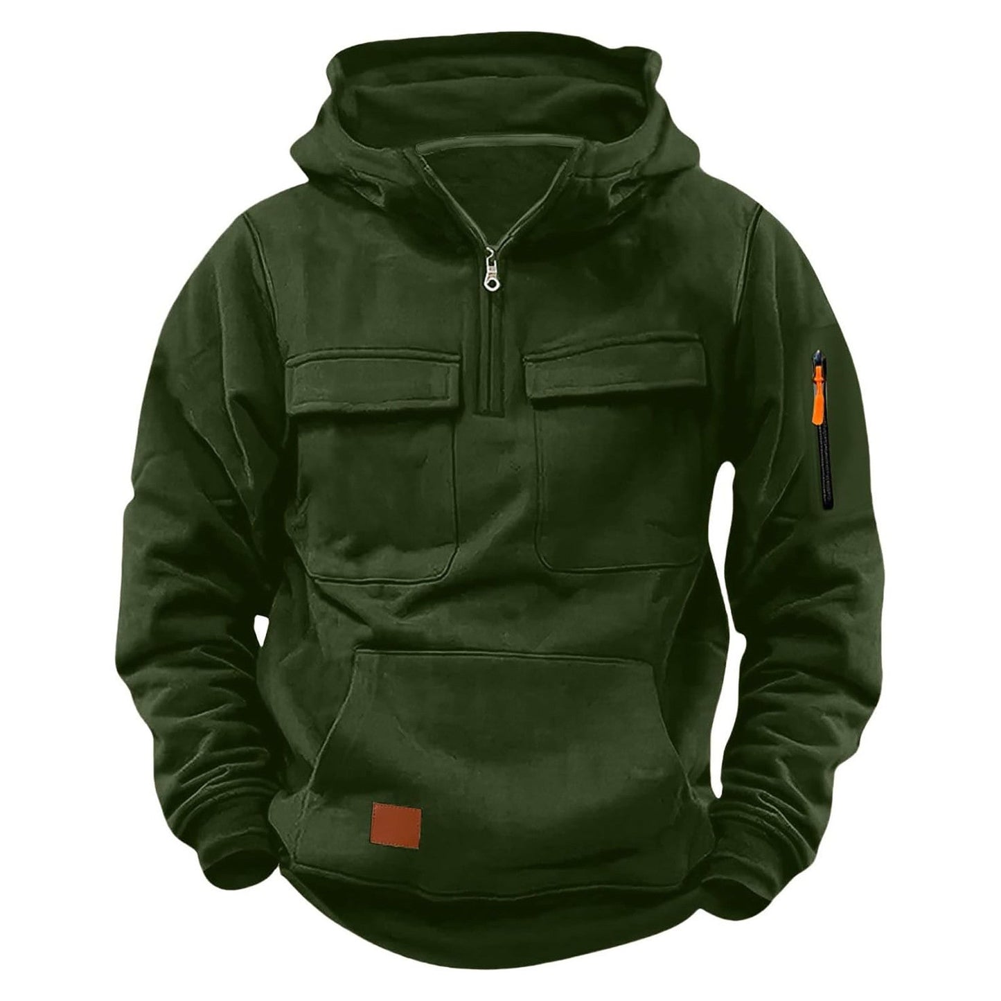 Herren Kapuzenjacke Wasserdicht mit Reißverschluss und Taschen