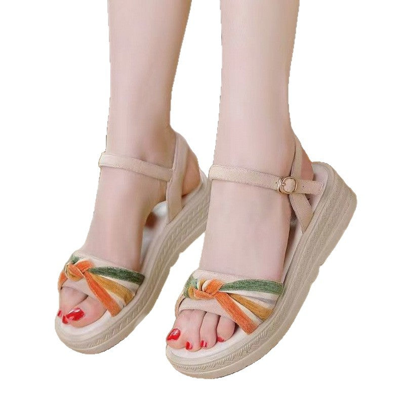 Damen Plateau-Sandalen Hoch Modisch Verschließbar
