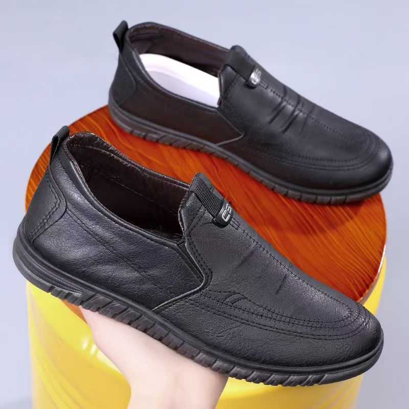 Elegante Damen Slipper Leder Schwarz Heidi Mode