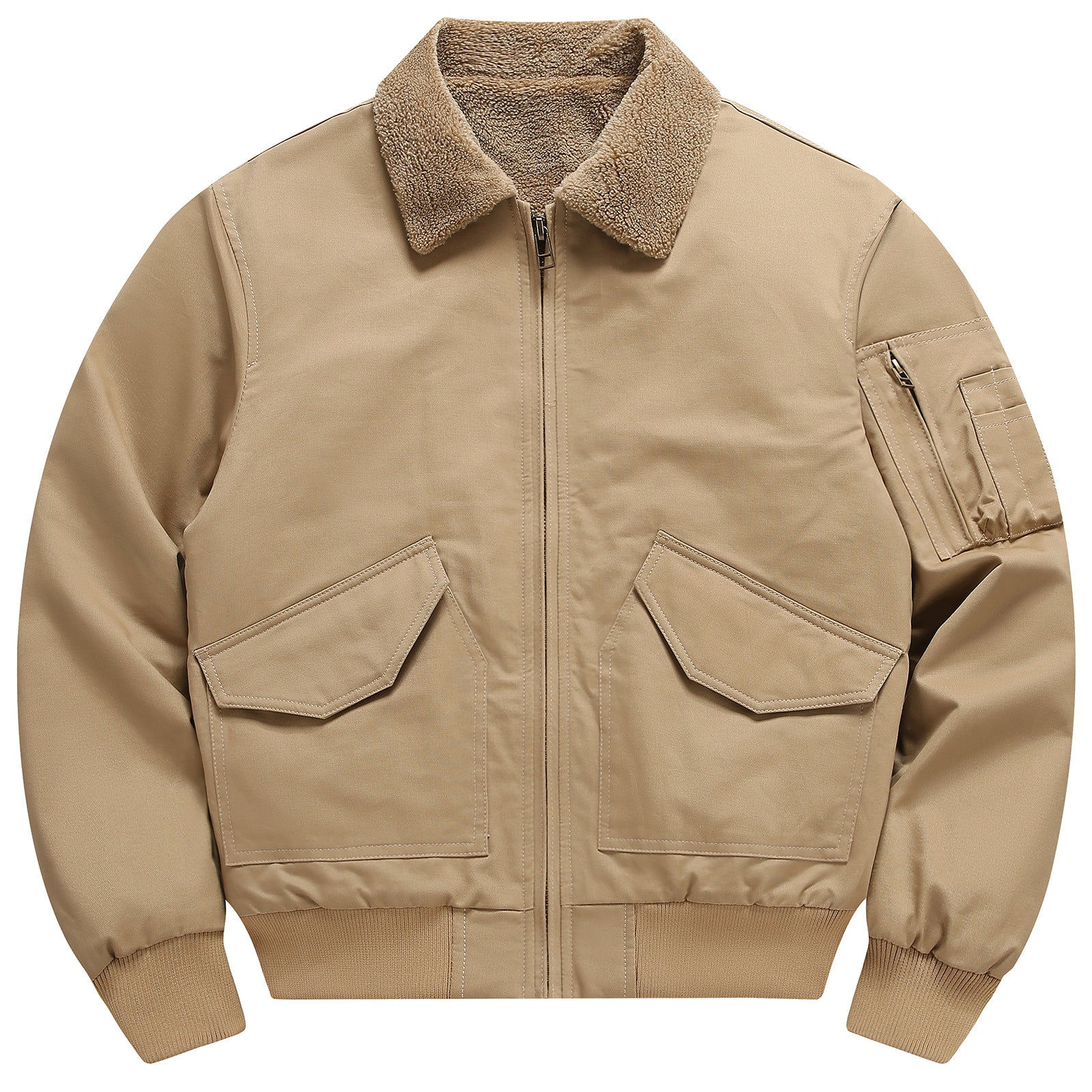 Herren Freizeitjacke Weich Teddyfutter Funktionstaschen - BerlinGlamour