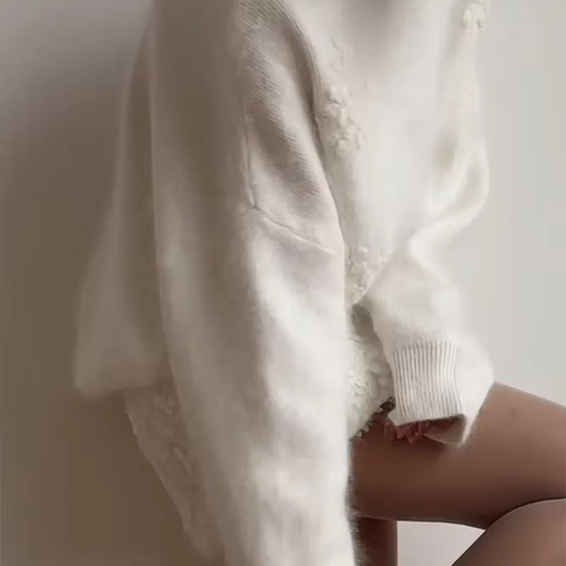 Damen Pullover Modern mit Blumen Muster Trendig