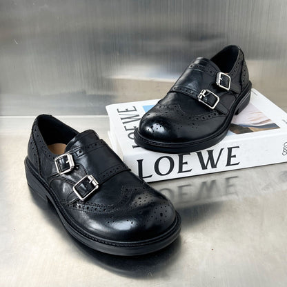 Damen Mokassins Elegantes Design Schnallenverschluss Brogue Stil