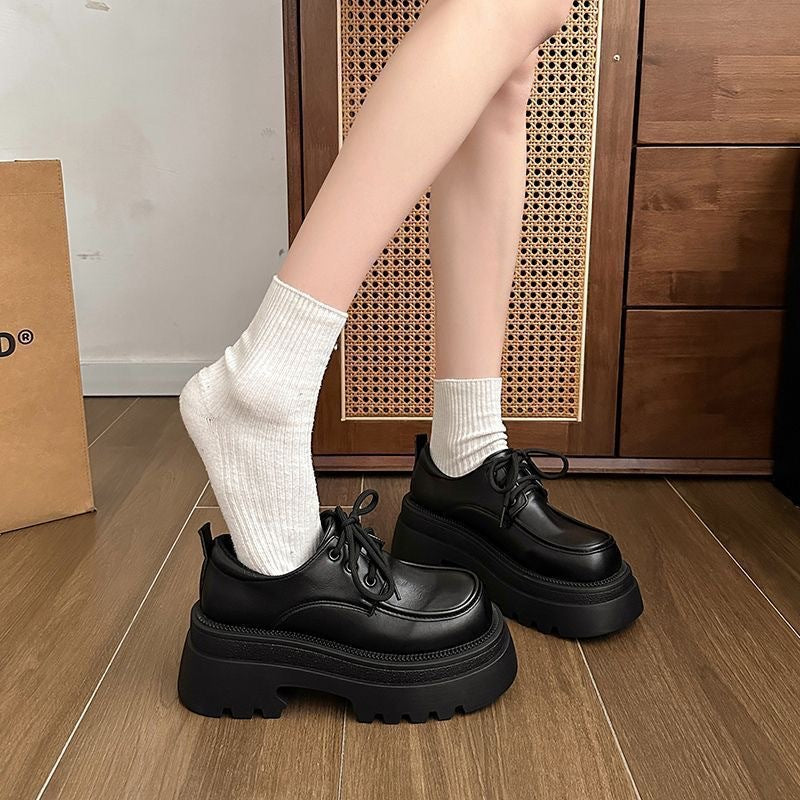 Damen Plateau Schuhe Schnürstiefel Glänzend Elegante Mode