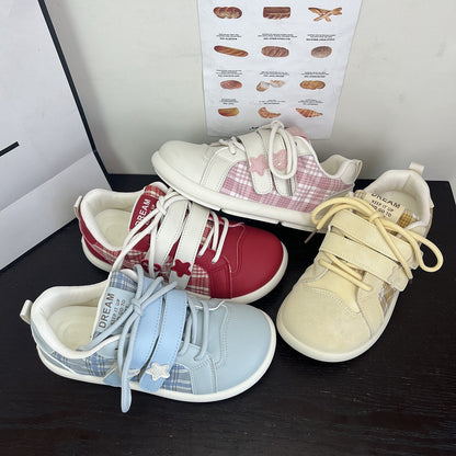 Damen Sneaker Sportlich Kariert mit Klettverschluss - BerlinGlamour