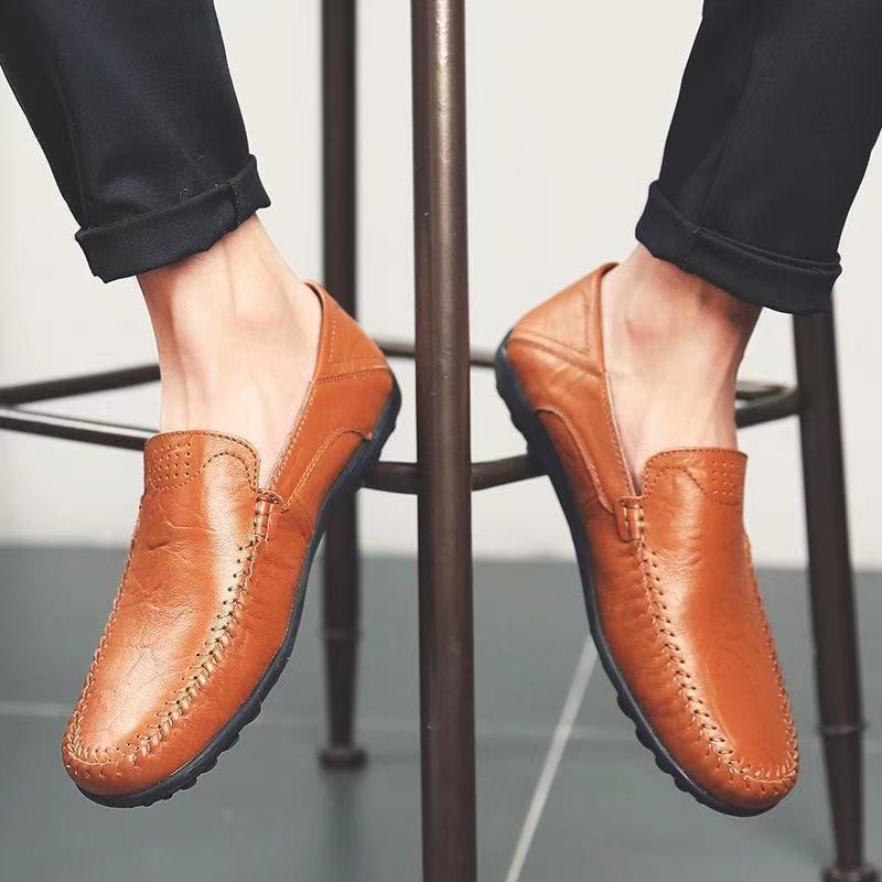 Damen Mokassin Leder Schuhe Handgenäht Elegant