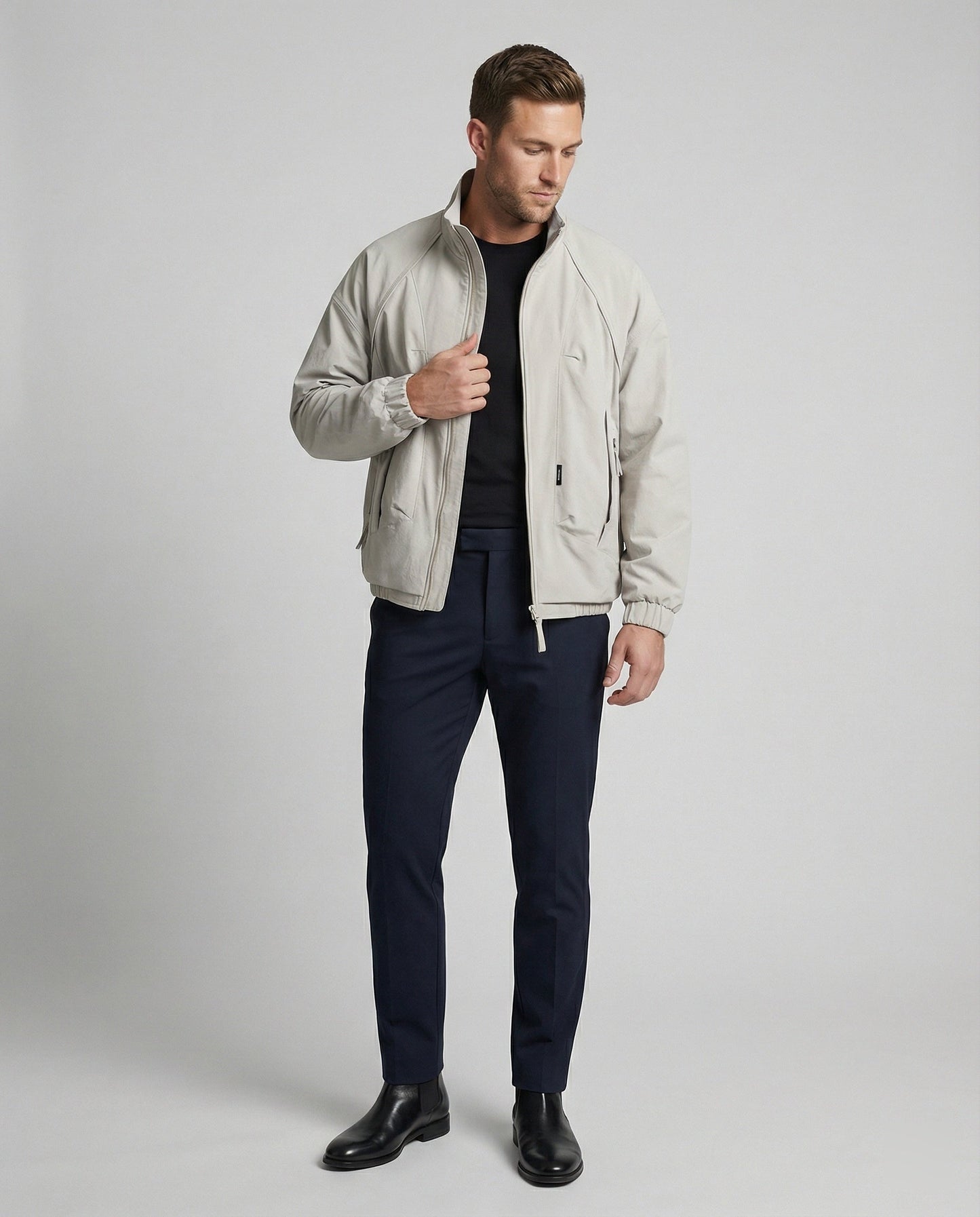 Herren Blouson Leicht Funktional Reißverschluss Raglan Ärmel