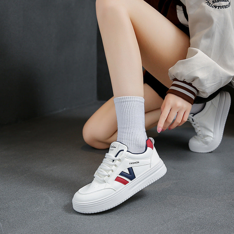 Damen Sneaker Sportlich Komfortabel Laufschuhe Weiße Sohle